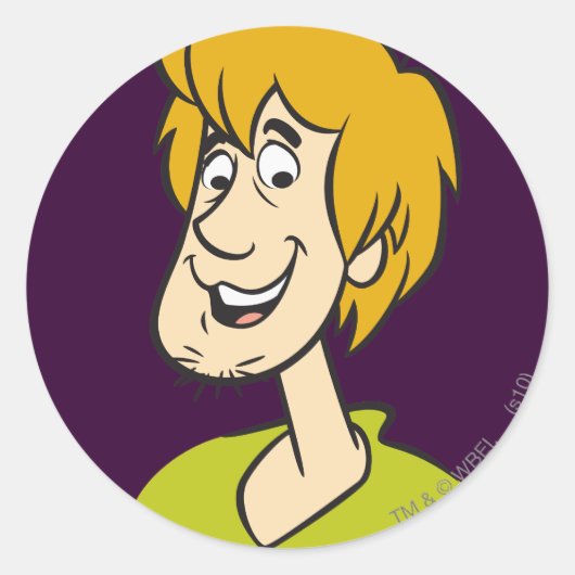 Shaggy Smiling Ronde Sticker (Voorkant)