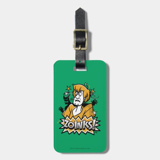 Shaggy "Zoinks!" Halftone Graphic Bagagelabel (Voorkant verticaal)
