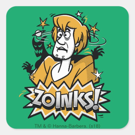 Shaggy "Zoinks!" Halftone Graphic Vierkante Sticker (Voorkant)