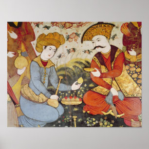 Shah Abbas I en een Courtier Poster