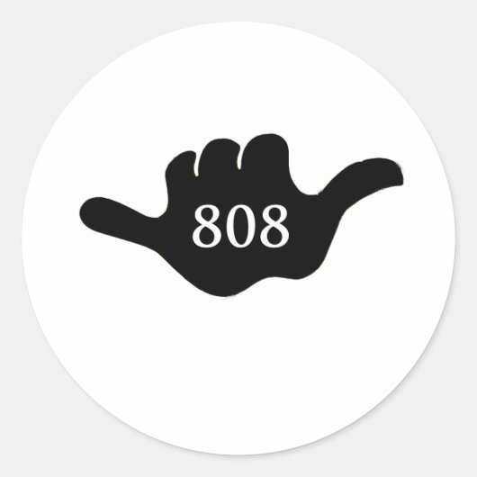 Shaka 808 ronde sticker (Voorkant)