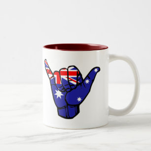 Shaka Australia Flag Tweekleurige Koffiemok