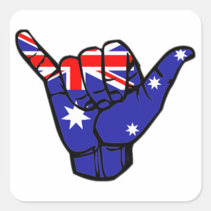 Shaka Australia Flag Vierkante Sticker