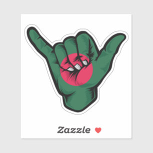 Shaka Hand Bangladesh Vlag Goede Vibes Sticker