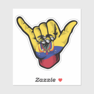 Shaka Hand Ecuador Vlag Goede Vibes Sticker