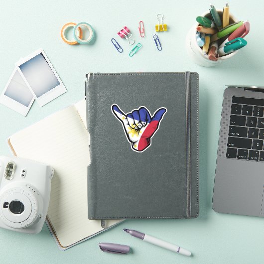 Shaka Hand Filippijnen Flag Good Vibes Sticker (iPad Cover)