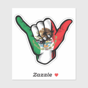 Shaka Hand Mexico Vlag Goede Vibes Sticker
