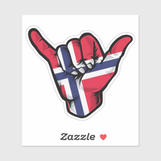 Shaka Hand Noorwegen Vlag Goede Vibes Sticker (Vel)