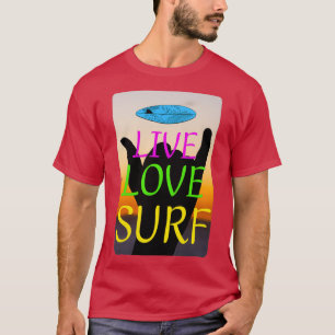 Shaka hand retro surfing shaka design coole natuur t-shirt