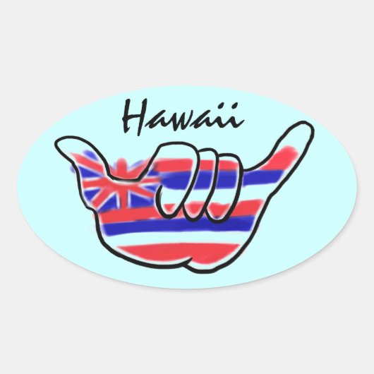 shaka hawaïen symbole drapeau d'état autocollants  (Devant)