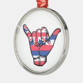 Shaka Hawaii Flag Metalen Ornament (Links)