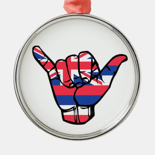 Shaka Hawaii Flag Metalen Ornament (Voorkant)