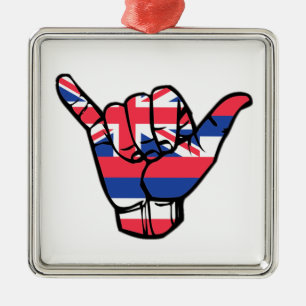 Shaka Hawaii Flag Metalen Ornament