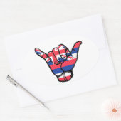 Shaka Hawaii Flag Ovale Sticker (Envelop)