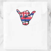 Shaka Hawaii Flag Ovale Sticker (Tas)