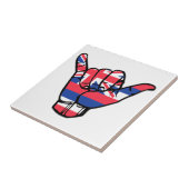 Shaka Hawaii Flag Tegeltje (Zijkant)