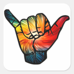 Shaka Rainbow Vierkante Sticker