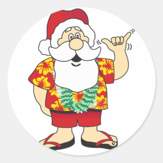 Shaka Santa Ronde Sticker