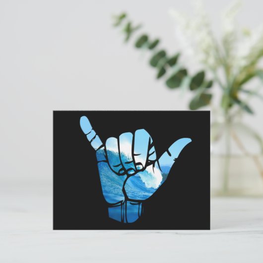 Shaka Sign Wave Rip Curl Briefkaart (Staand voorkant)