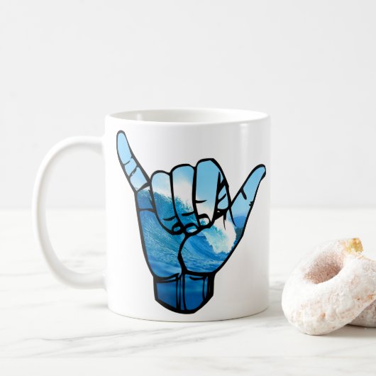 Shaka Sign Wave Rip Curl Koffiemok (Met donut)