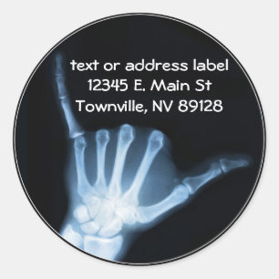 Shaka Sign X-Ray (Hang los) Ronde Sticker