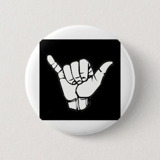 Shaka Sign zwart Ronde Button 5,7 Cm