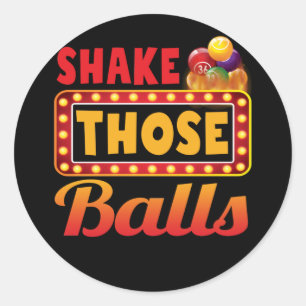 Shake die Balls Bingo Design Casino Gambling Ronde Sticker