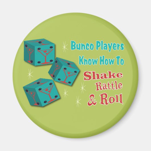 Shake, Rammelaar en Roll Martinit Dice Bunco Desig Magneet (Voorkant)