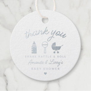 Shake Rattle and Roll Baby Shower Bedankjes Labels