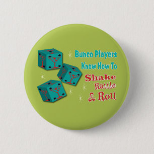 Shake, Rattle and Roll Martinit Dice Bunco Design Ronde Button 5,7 Cm