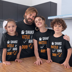 Shake Rattle Boo Dansend Skelet Spook Halloween T-shirt