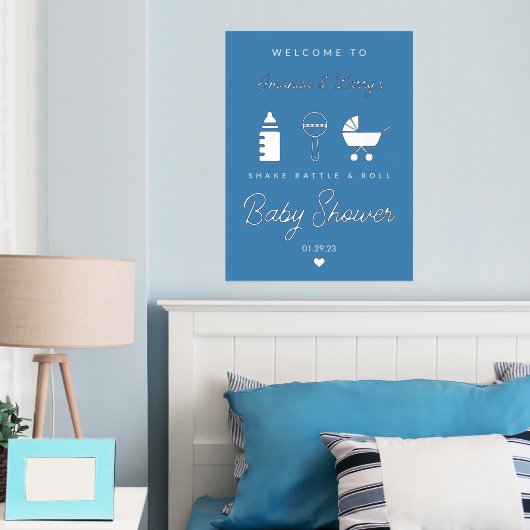 Shake Rattle en Roll Baby shower Welcome Sign Folie Afdrukken (Insitu (Slaapkamer))