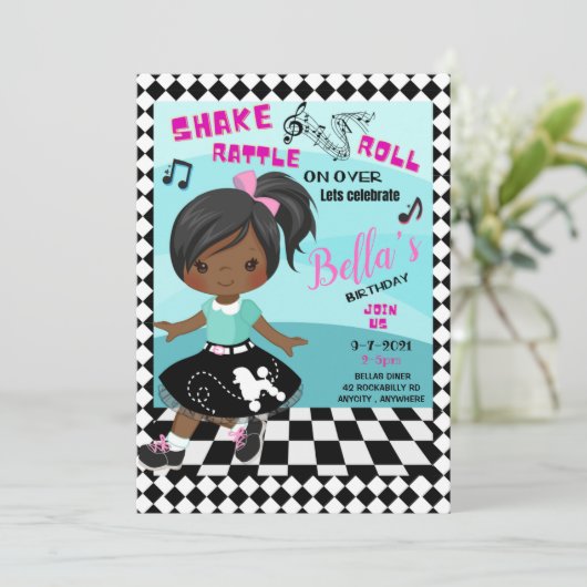 Shake, Rattle, Roll Anniversaire Carte d'invitatio (Debout devant)