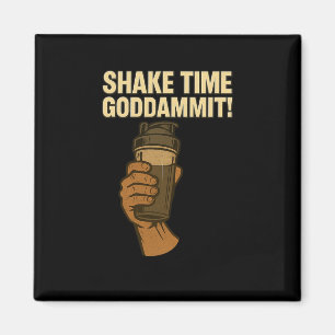 Shake Time - Grappige Bodybuilding Gym - Proteïne Magneet