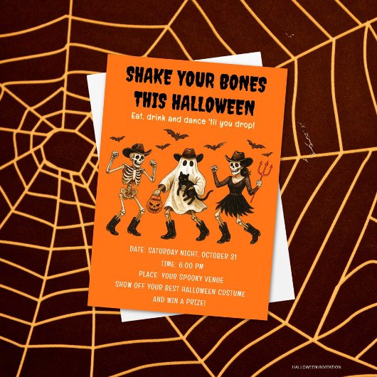 Shake Your Bones Halloween Invitation