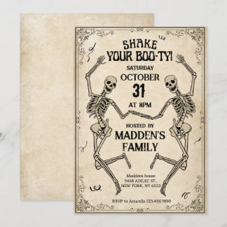 Shake Your Boo-ty skeletten Halloween Kaart