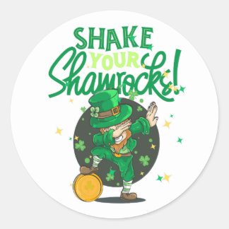 Shake your shamrock, St Patricks day, Slainte Ronde Sticker