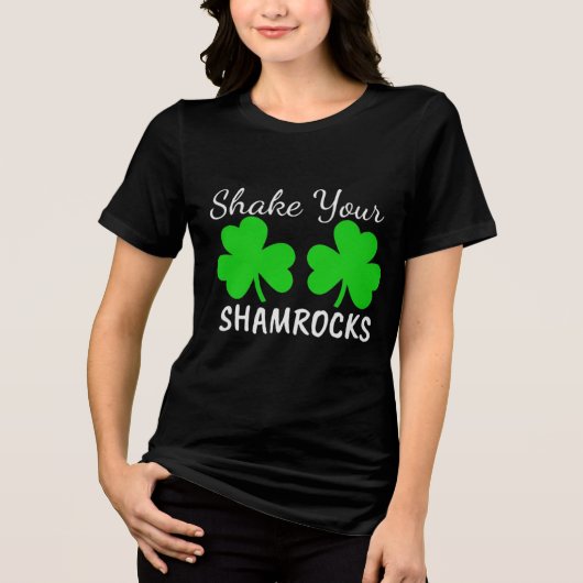 Shake Your Shamrocks - Fun St. Paddy's Day Tri-Blend Shirt (Voorkant)