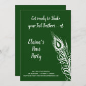 Shake your Tail Feathers Hen Party smaragdgroen Kaart (Voorkant / Achterkant)