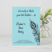 Shake your Tail Feathers Hen Party turquoise Kaart (Staand voorkant)