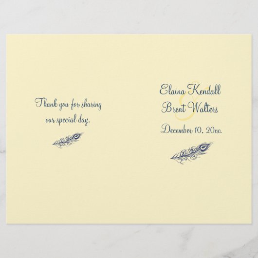 Shake your Tail Feathers Programme de mariage (Devant)