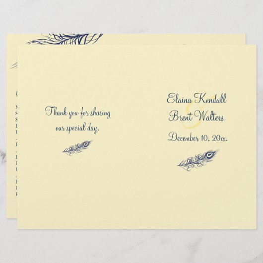 Shake your Tail Feathers Programme de mariage (Devant / Derrière)