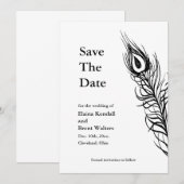Shake your Tail Feathers Save the Date wit (Voorkant / Achterkant)