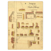 SHAKER VILLAGE MAP, 1849 KLEMBORD (Achterkant)