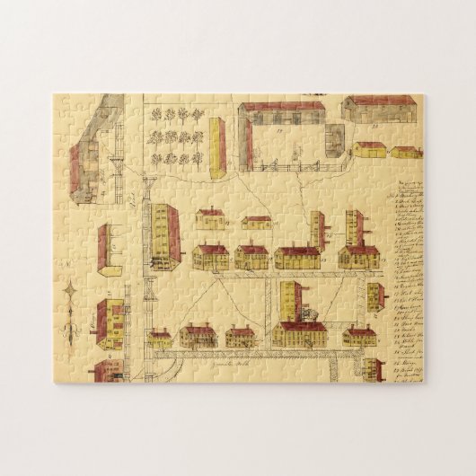 SHAKER VILLAGE MAP, 1849 LEGPUZZEL (Horizontaal)
