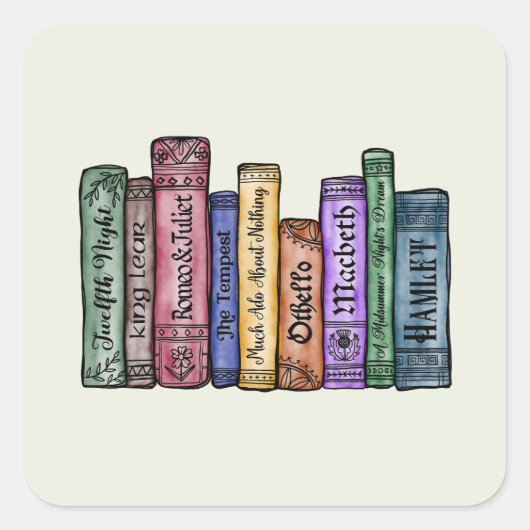 Shakespeare Books No.1 Vierkante Sticker (Voorkant)