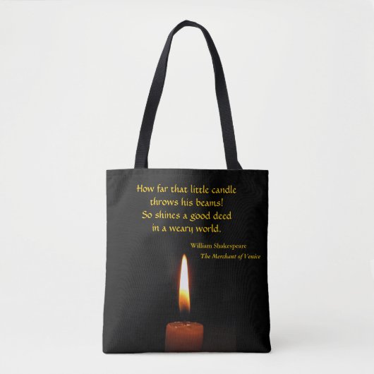 Shakespeare Candle Flame Quotation Canvas tas (Voorkant)
