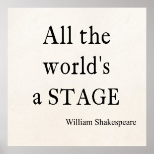 Shakespeare Citaat Al de Wereld een Citaten van he Poster