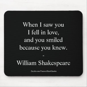 Shakespeare citaat - Ik werd verliefd Muismat