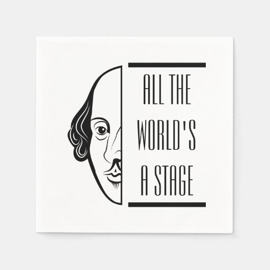 Shakespeare citeert het wereldtoneel servet (Voorkant)